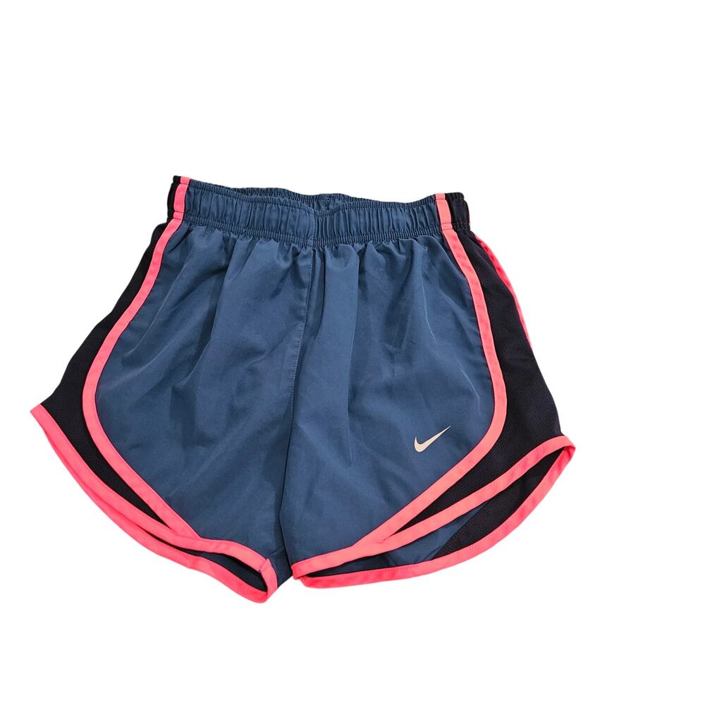 Nike Dri-FIT Tempo Running Shorts Blue Pink Trim Women’s XS Athletic Activewear